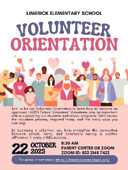 Volunteer Orientation Flyer in English
