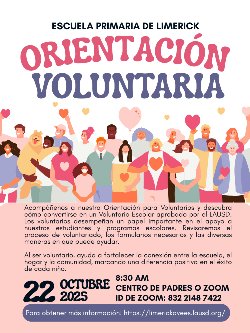 Volunteer Orientation Flyer in Spanish
